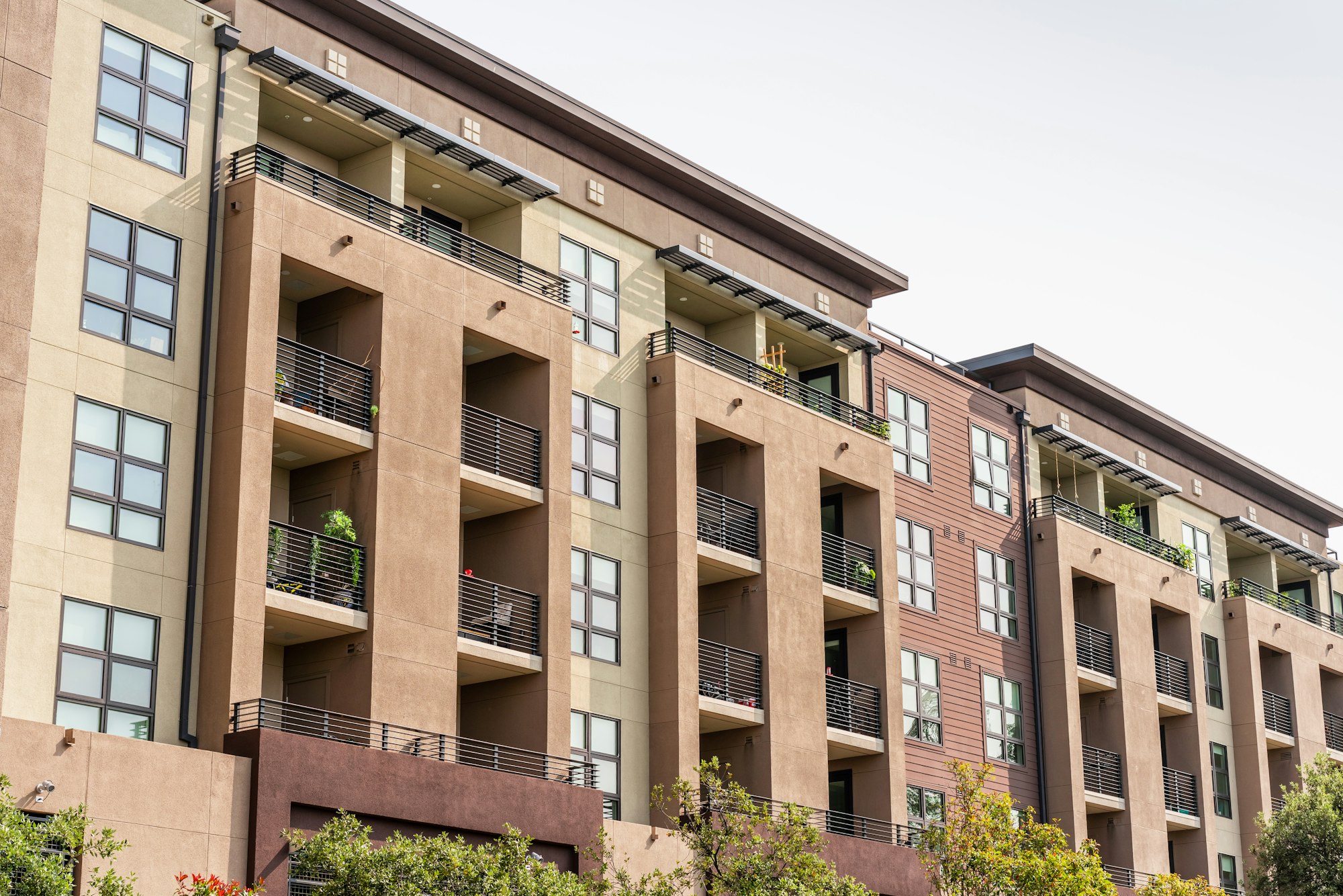 Exterior view of modern apartment building